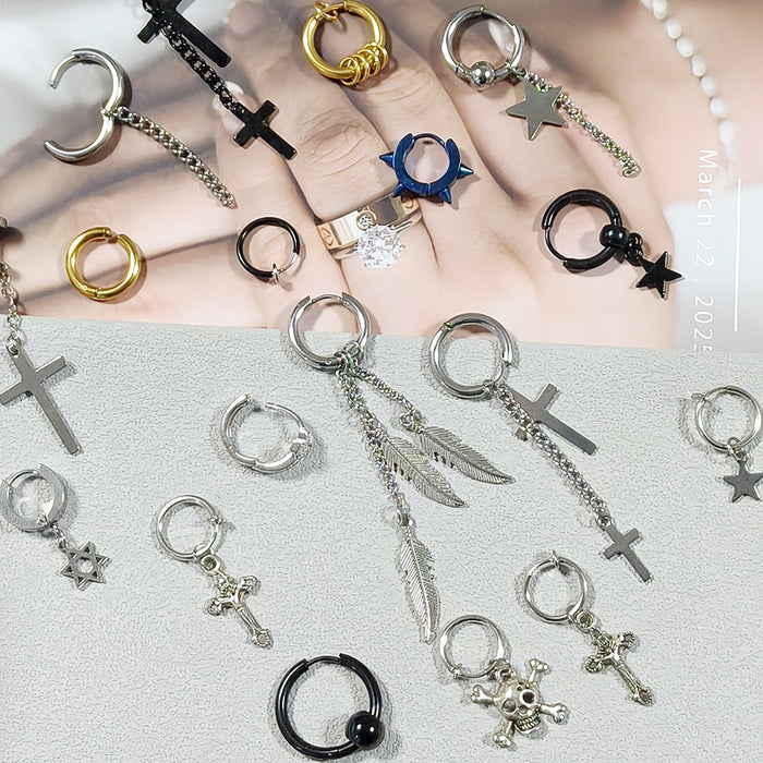 Random Assorted Stainless Steel Hoop or Drop Earring