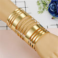 Gold Tone Wide Openwork Cuff Bracelets in Nine Geometric Designs view 11