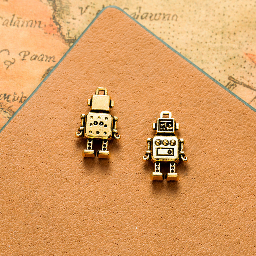 18x11mm Vintage Mechanical Robot Alloy Charm Pendant
