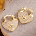 Heart Lock Leaf Filigree Huggie Ear Clips Gold Silver Styles view 1