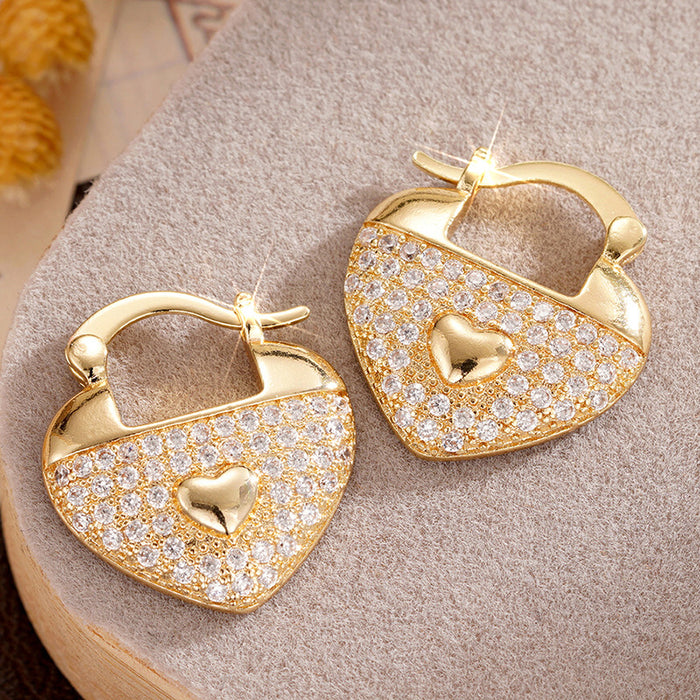 Heart Lock Leaf Filigree Huggie Ear Clips Gold Silver Styles