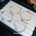 Cat-Eye Flower Stone Chain Bracelets Four Metal Styles view 4