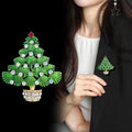 Red Green Christmas Tree Crystal Enamel Two Designs Metal Brooch Pin view 3