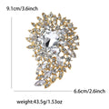 Large Crystal Leaf Cluster Brooch in Nine Colors Decorative Lapel Pin view 4