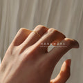 Gold-Tone Thin Partial CZ Pavé Knuckle Stacking Ring view 2