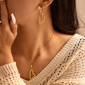 Woven Open Heart Pendant Necklace Earrings White Shell Stud view 3