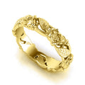Rose Leaf Openwork Band Ring Gold Silver Black Sizes 5-12 view 3