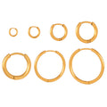 Gold Tone Plain Round Hoop Earrings Multiple Sizes Smooth Finish view 5