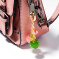 Glitter Fruit Acrylic Bead Keychain Gold Spring Ring Pink Green view 2