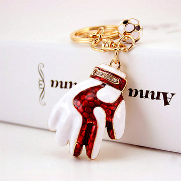 Goalkeeper Glove and Soccer Ball Keychains in Two Colors