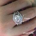 Three Piece Round Stone Halo Ring Set Metal Jewelry Design view 5