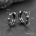 Sculpted Skull Hinged Hoop Earrings In Three Metal Tones view 4
