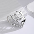 Silver Tone Heart Openwork Two Designs Metal Brooch Pin view 5