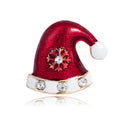 Red Snowflake Crystal Enamel Metal Brooch Pin for Jackets and Lapels view 1