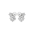 Pearl And Crystal Stud Earrings In Three Flower Colors view 5