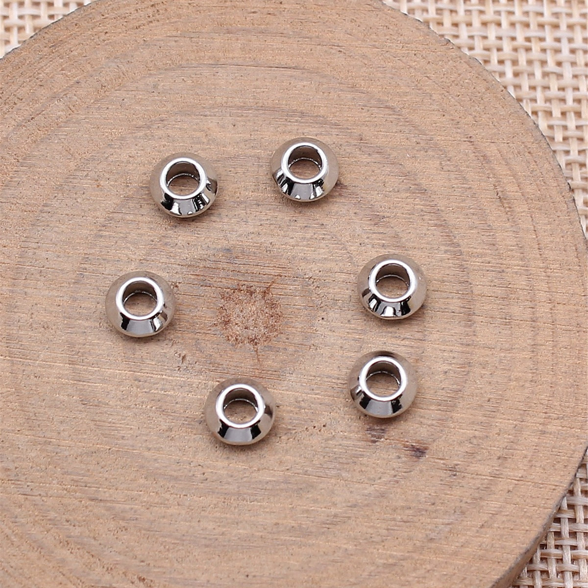 6x6x3.1mm 0.3g Multicolor Zinc Alloy Abacus Small Hole Spacer Beads for DIY Bracelet Necklace Making