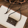 Leopard Print Rectangle Phone Pouch Necklace in Two Patterns view 6