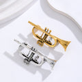 Gold Tone Flower Crystal Two Designs Metal Brooch Pin 5 x 2 cm view 4