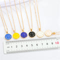 Gold Tone Enamel Smiley Face Pendant Necklaces in Six Colors view 2