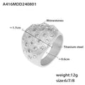 Bubble Circle Rhinestone Dome Ring Gold And Steel Tone view 7