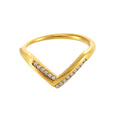 Stainless Steel V Shape Zircon Open Rings Gold Steel Six Styles view 5