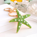 Rhinestone Starfish Keychain Gold Tone Ocean Charm view 9