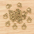 Openwork Paw Print Charms in Antique Bronze and Silver view 3
