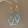 Beaded Chandelier Hook Earrings in Five Color Options view 3