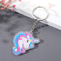 Silver Tone Printed Acrylic Character Split Ring Keychains view 2