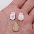 Pink and White Heart Bottle Enamel Alloy Charms for Jewelry Making view 6