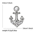 Rhinestone Anchor Brooch in Gold or Silver Decorative Lapel Pin view 7