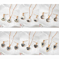 Black Gold Enamel Heart Mountain Necklace Sets 6 Styles view 2