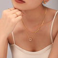 Sunburst Zircon Pendant Necklace Bracelet With Flat Side Chain view 3