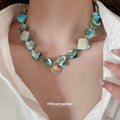 Blue Irregular Shell Bead Necklace Pearl Or Shell Charm view 1