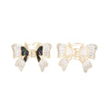 Two Gold Tone Iridescent Black Butterfly Crystal Hair Claws view 5