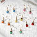 Gold Tone Colorful Enamel Ladybug Drop Earrings in Six Colors view 1