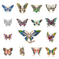 Gold Tone Silver Tone Butterfly Sculpted Crystal Enamel Nineteen Designs Metal Brooch Pin view 1