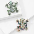 Crystal Frog Brooch in Green and Multicolor Designs view 2