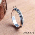 Antique Silver Beaded Edge Plain Band Ring Sizes 6-10 view 4