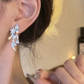 Silver Tone Shooting Star Clip On Earrings With Stone Tassels view 4