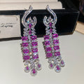Ornate Crystal Column Drop Earrings in Three Colors view 6