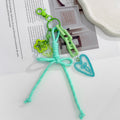 Woven Cord Bow Keychain With Colorful Charm Accents view 10
