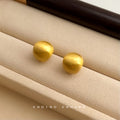 Brushed Matte Dome Stud Earrings Silver And Gold Tone Metal view 4
