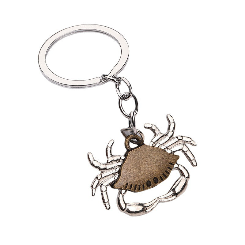 Crab Animal Shape Zinc Alloy Metal Keychain Gift