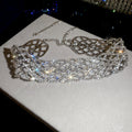 Open Lattice Mesh Wide Choker Necklace In Gold And Silver view 7