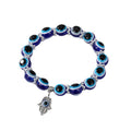 Silver Tone Blue Evil Eye Bead Stretch Bracelets in Two Sizes view 5