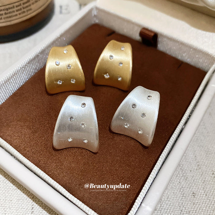 Wide Brushed Hoop Earrings In Gold And Silver Tones
