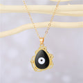Gold Tone Ornate Teardrop Evil Eye Pendant Necklaces in Six Colors view 8