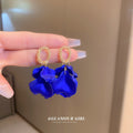 Layered Petal Drop Earrings in Six Colors Statement Jewelry view 11