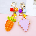 Colorful Fruit Keychains in Pineapple Strawberry Carrot Grape and Assorted Styles view 5